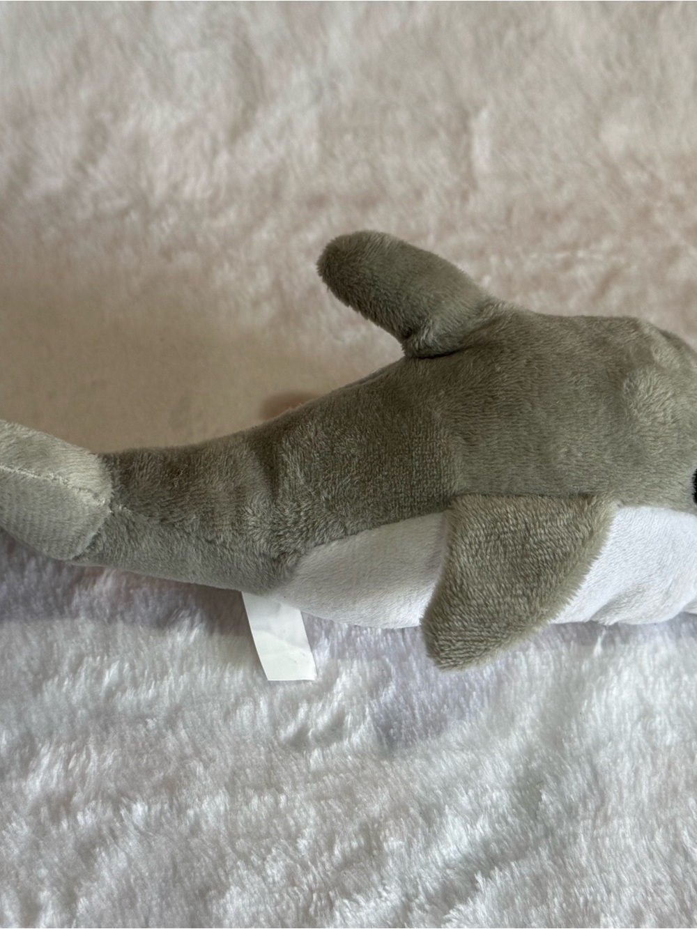 Gray and White Plush Shark Stuffed Animal - Soft Cuddly Toy